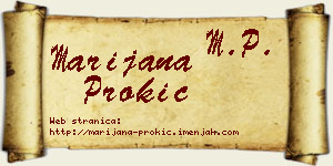 Marijana Prokić vizit kartica